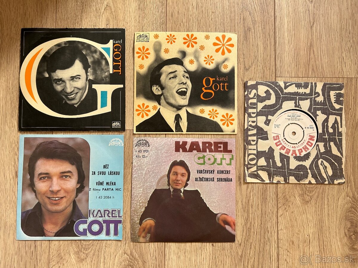 5 malých gramoplatní Karel Gott za 10 eur