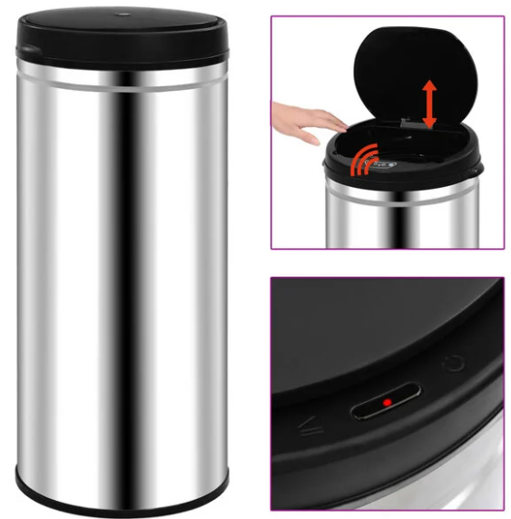 Extra veľký automatický odpadkový kôš so senzorom 80 l