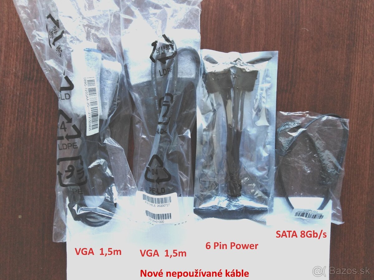 Káble VGA, 6 PIN power , SATA