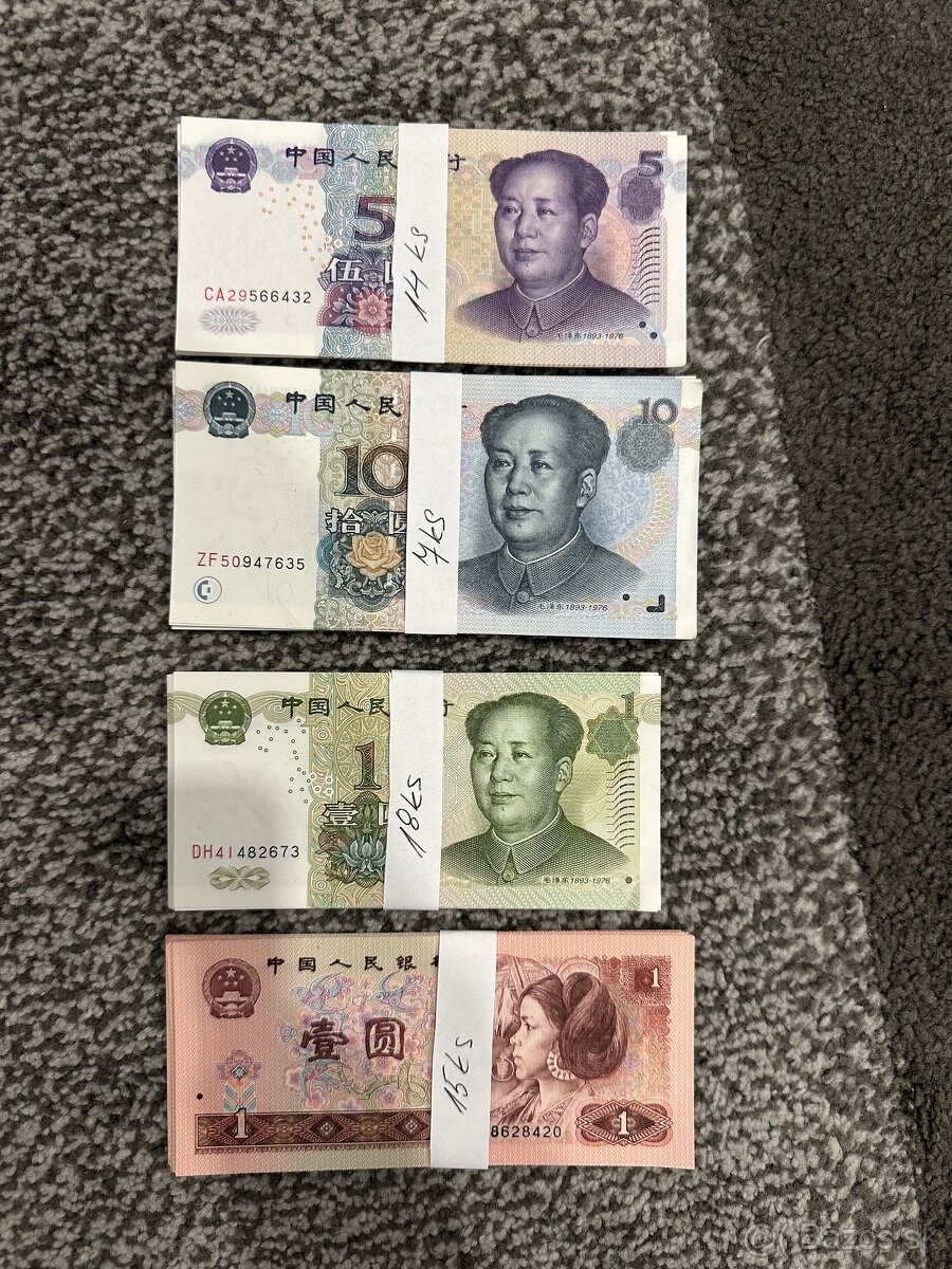 bankovky Čína