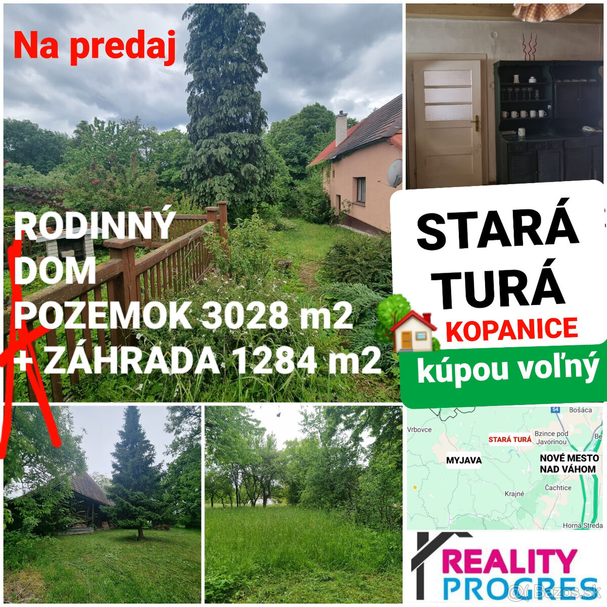 RODINNÝ DOM,STODOLA a POZEMKY 4312 m2 KOPANICE - STARÁ TURÁ