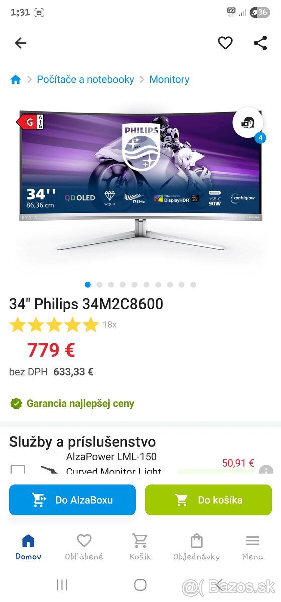 34" Philips 34M2C8600 Evnia