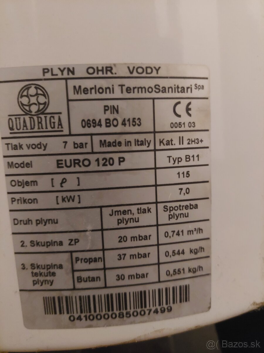 Predaj plynoveho kotla s čepadlom a samostatným bojlerom