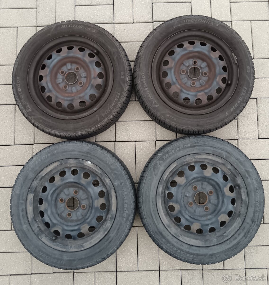 Pneu na plechovych diskoch 155/65 R14