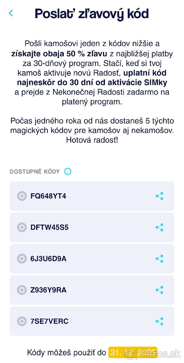 Operátor Radosť (zľava 50%)