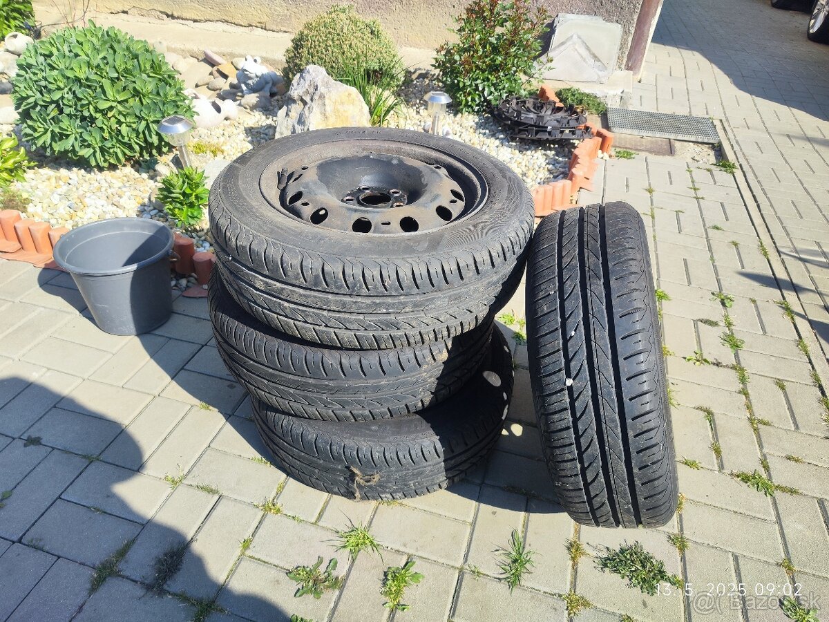 Letná sada 185/60 R15 + plechové disky 5x100