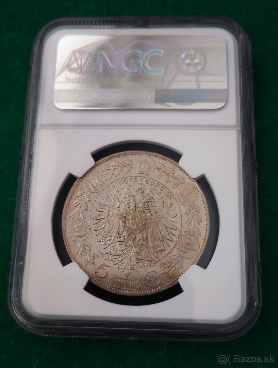 5 koruna 1909, Marschall, František Jozef I. nádherná NGC