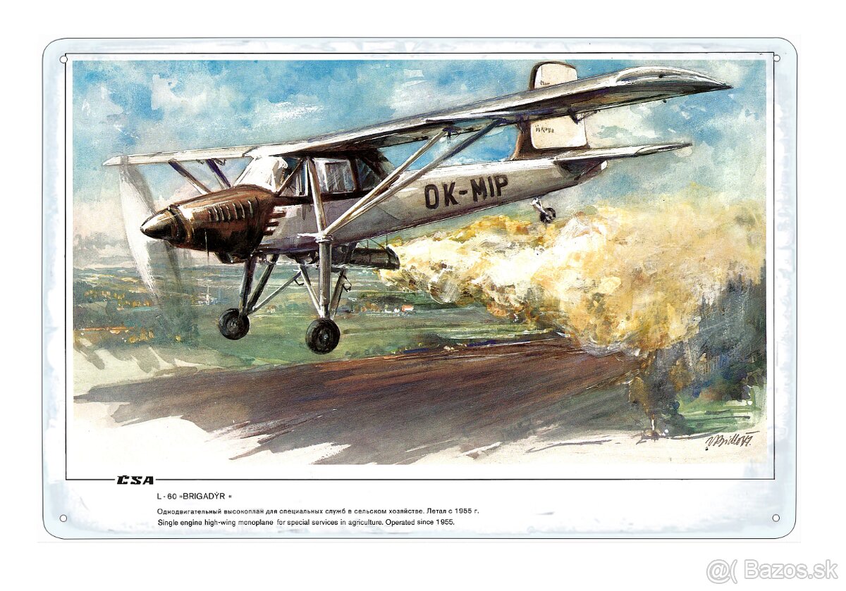 plechová cedule - L-60 Brigadýr (Československé aerolinie)