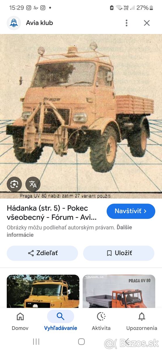 Avia Praga UV 80 vyvojka