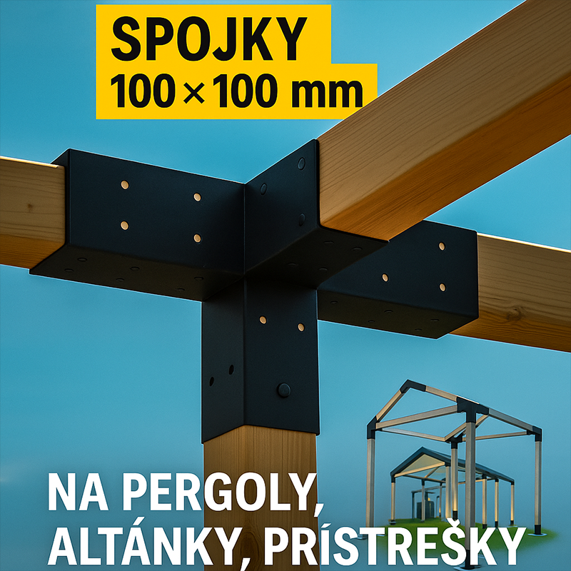 Trámové spojky na pergolu – hranol 100×100 mm