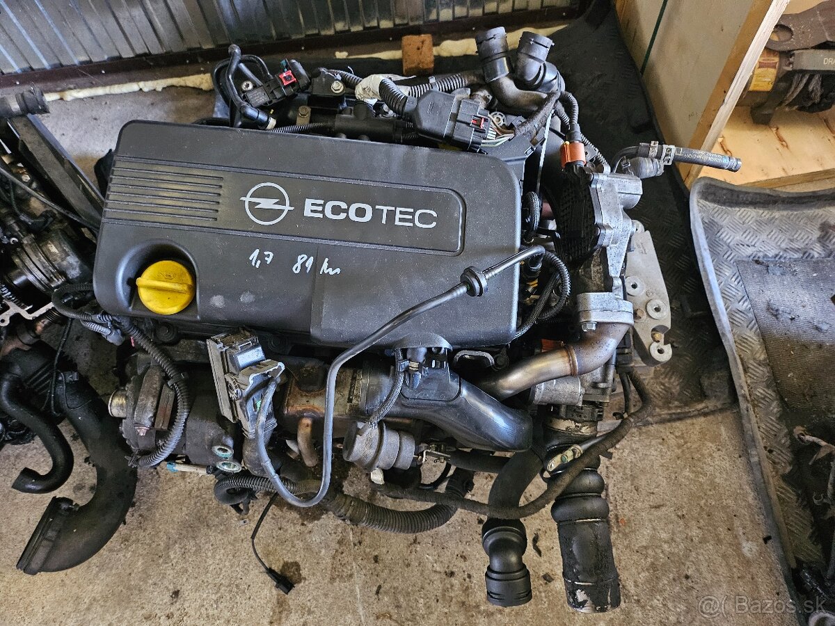 Predám kompletny motor 1.7 cdti 81kw A17DT