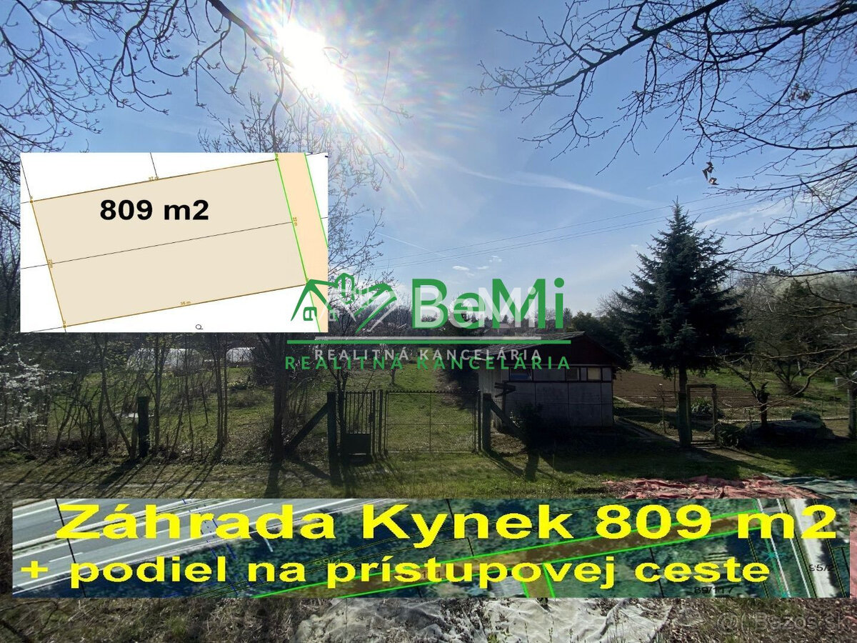 Záhrada 809 m2 Nitra - Kynek ID 466-14-MIGa