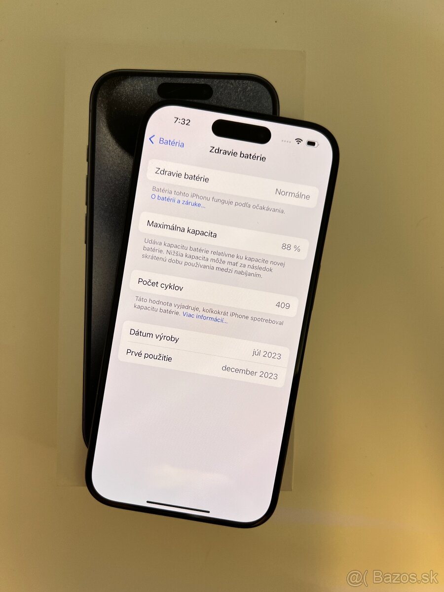 IPHONE 15 PRO BLUE TITANIUM 128GB ZÁRUKA - VEĽMI PEKNÝ STAV