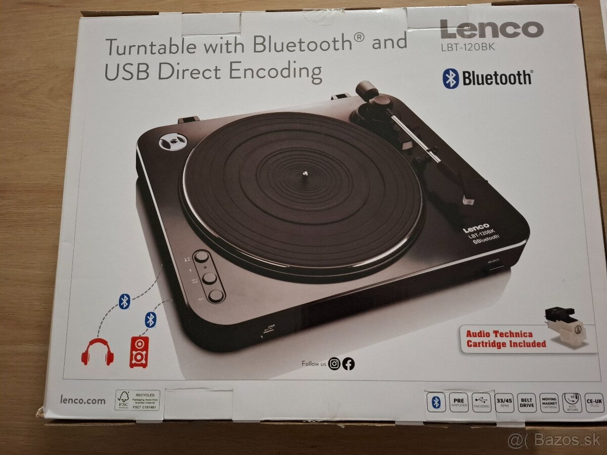 Gramofón Lenco LBT-120BK