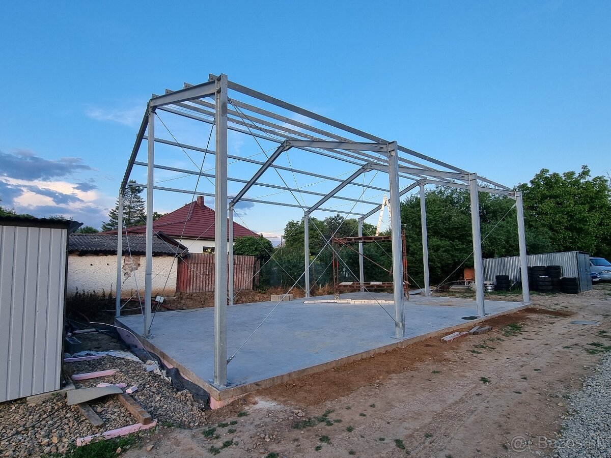 Montovaná Hala / Garáž - Oceľová Konštrukcia 8x16x4m