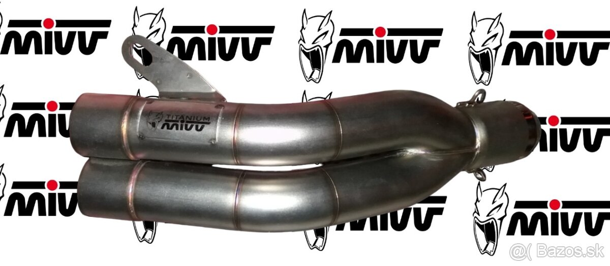 Športový Nový univerzálny moto výfuk nerezový Logo: Mivv