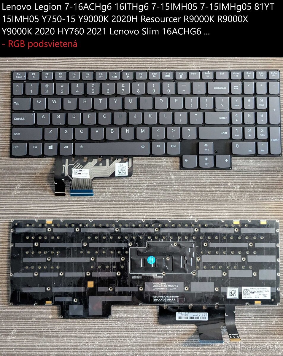 Klavesnice Lenovo 7-16ACHg6/15ARH05/Pro 5 16IRX8, 16ARX8