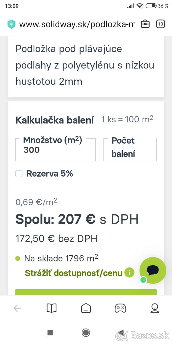 Mirolon pod parkety