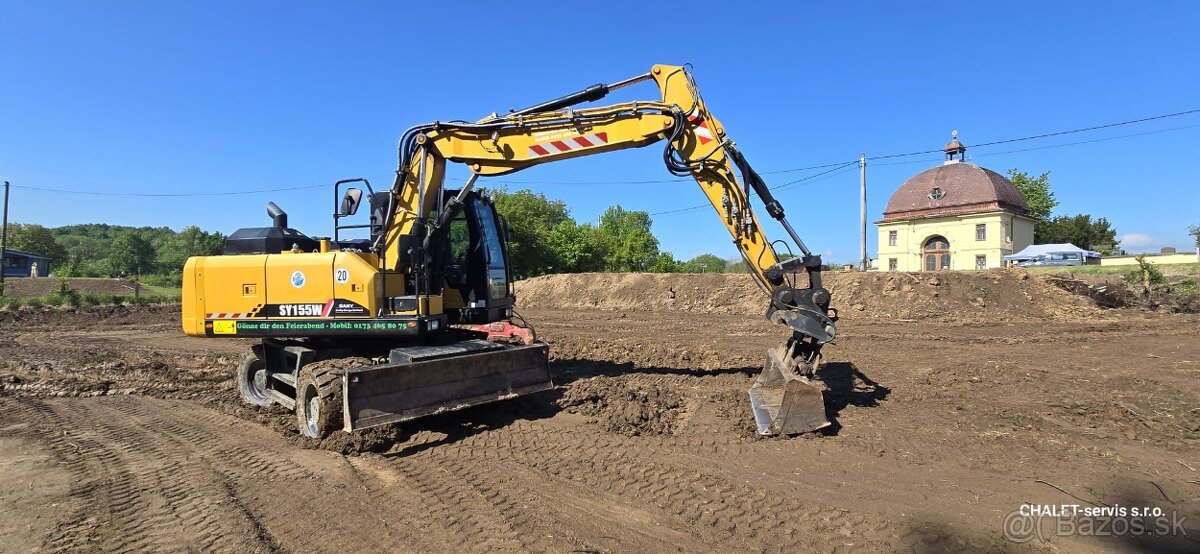Kolový bagr SANY SY 155W, r.v. 2020, 979 motohodin, TOP