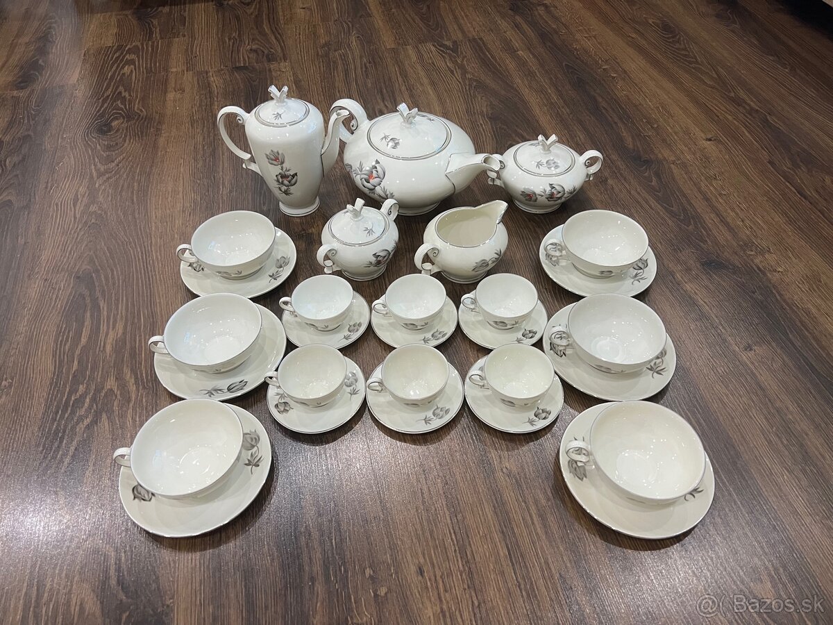 Retro veľká čajová súprava československý porcelán MZ