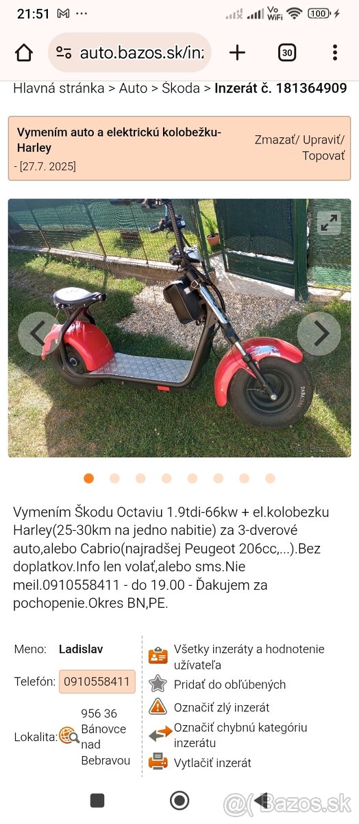 Vymením za 3- dverové auto