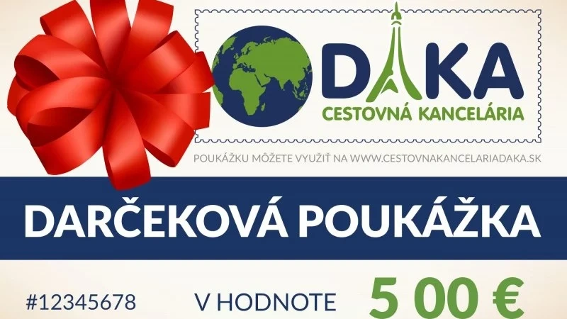 Poukážky na zájazd podľa výberu od CK DAKA