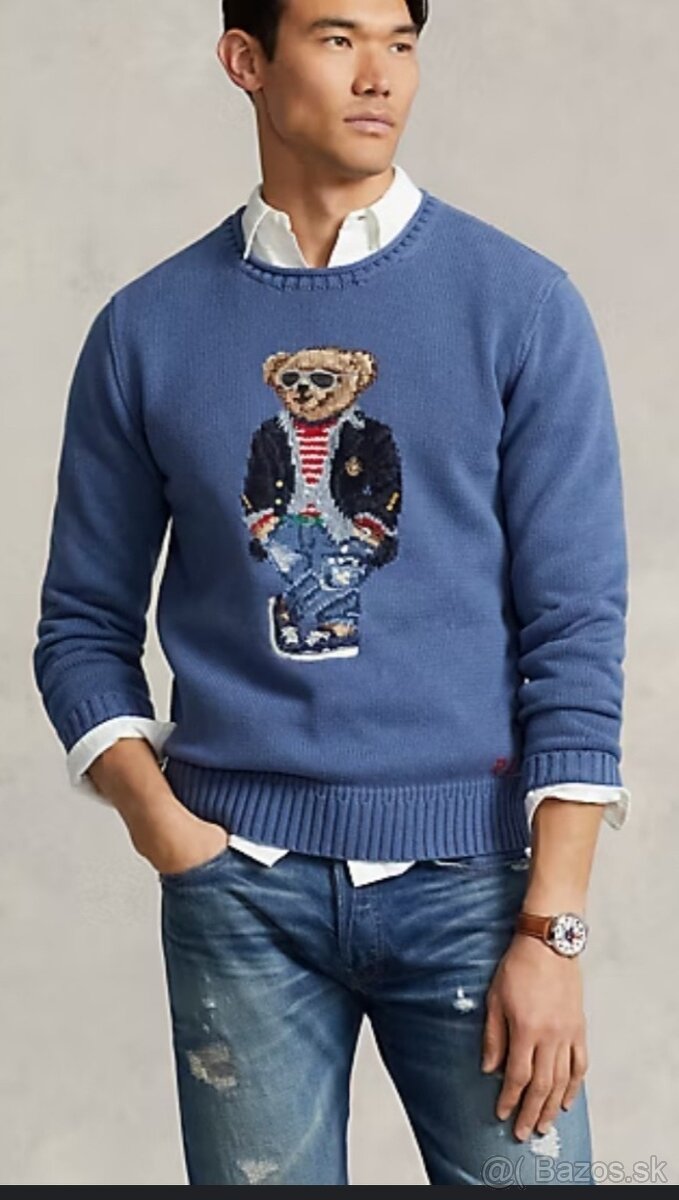 RALPH LAUREN BEAR luxusny original pansky krasny sveter XL