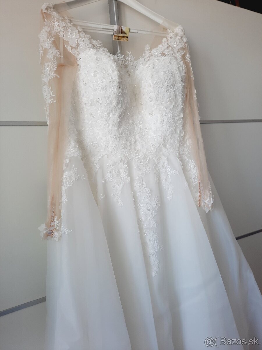 Svadobné šaty veľ. 46 + doplnky