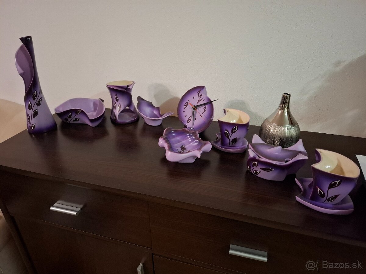 Fialová dekoračná súprava Laluha a Jesenský