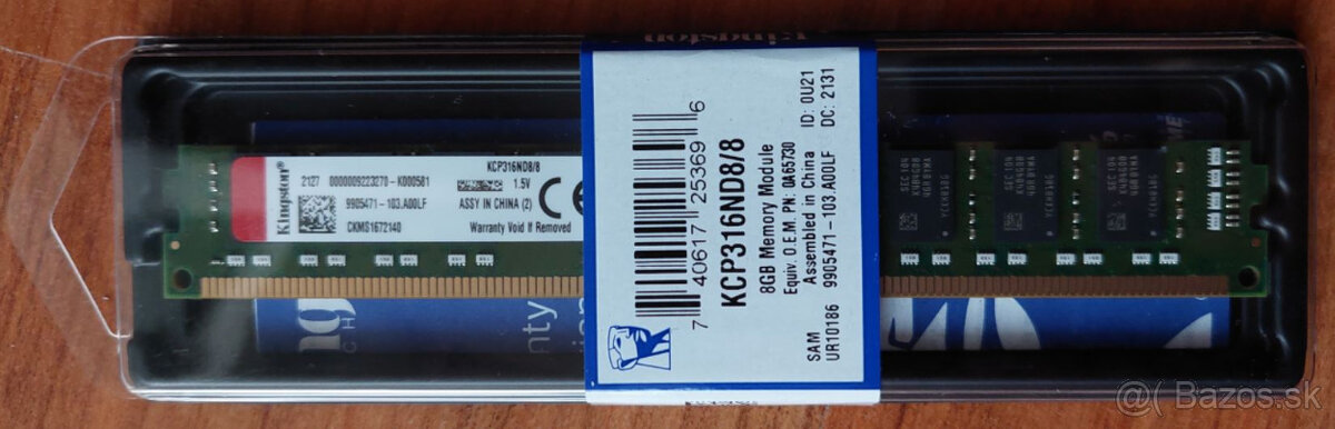 Predam nove pamate Kingston DDR3 8GB