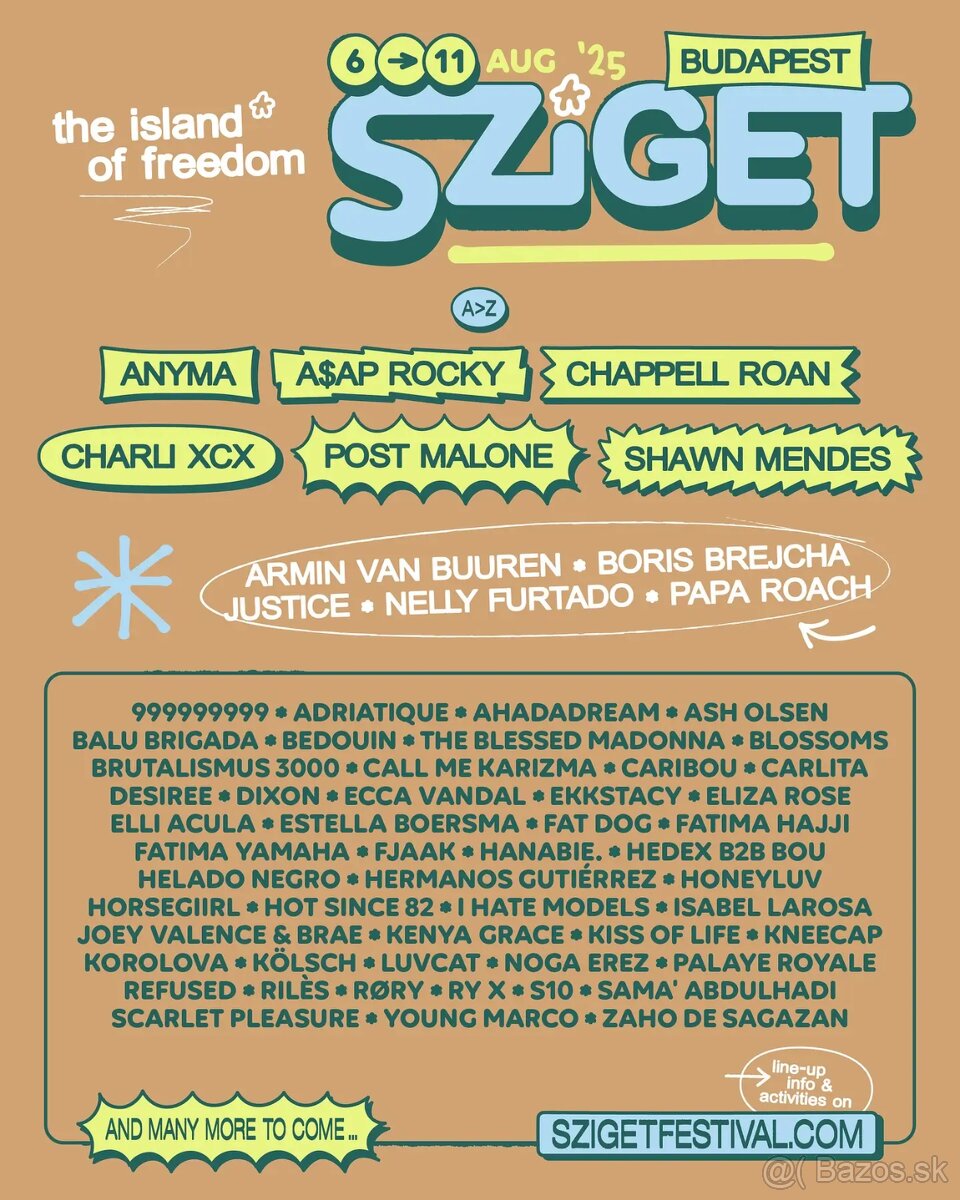 Vstupenka na Sziget Festival Budapešť