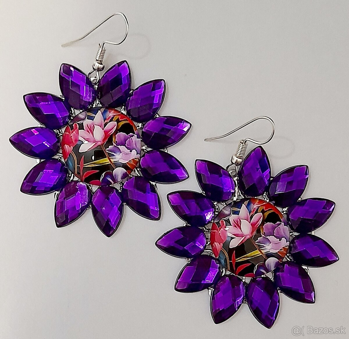 Handmade náušnice, fialové