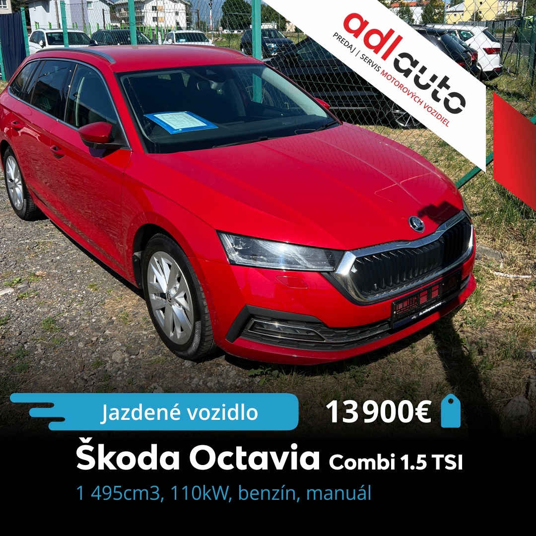 Octavia Combi 1.5 TSI, 1 495cm3, 110kW, manuál