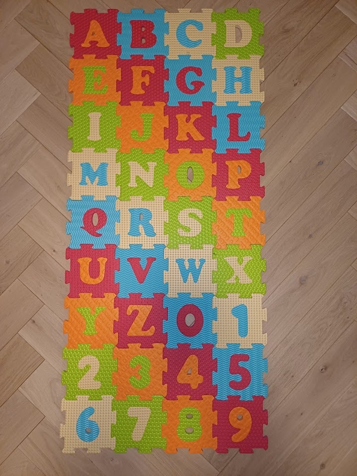 Penová puzzle podložka abeceda a čísla