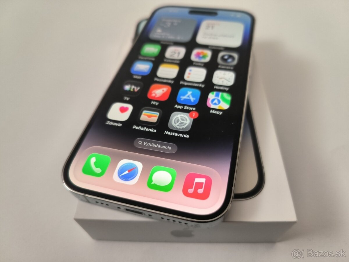 apple iphone 14 PRO 128gb Silver / Batéria 100%