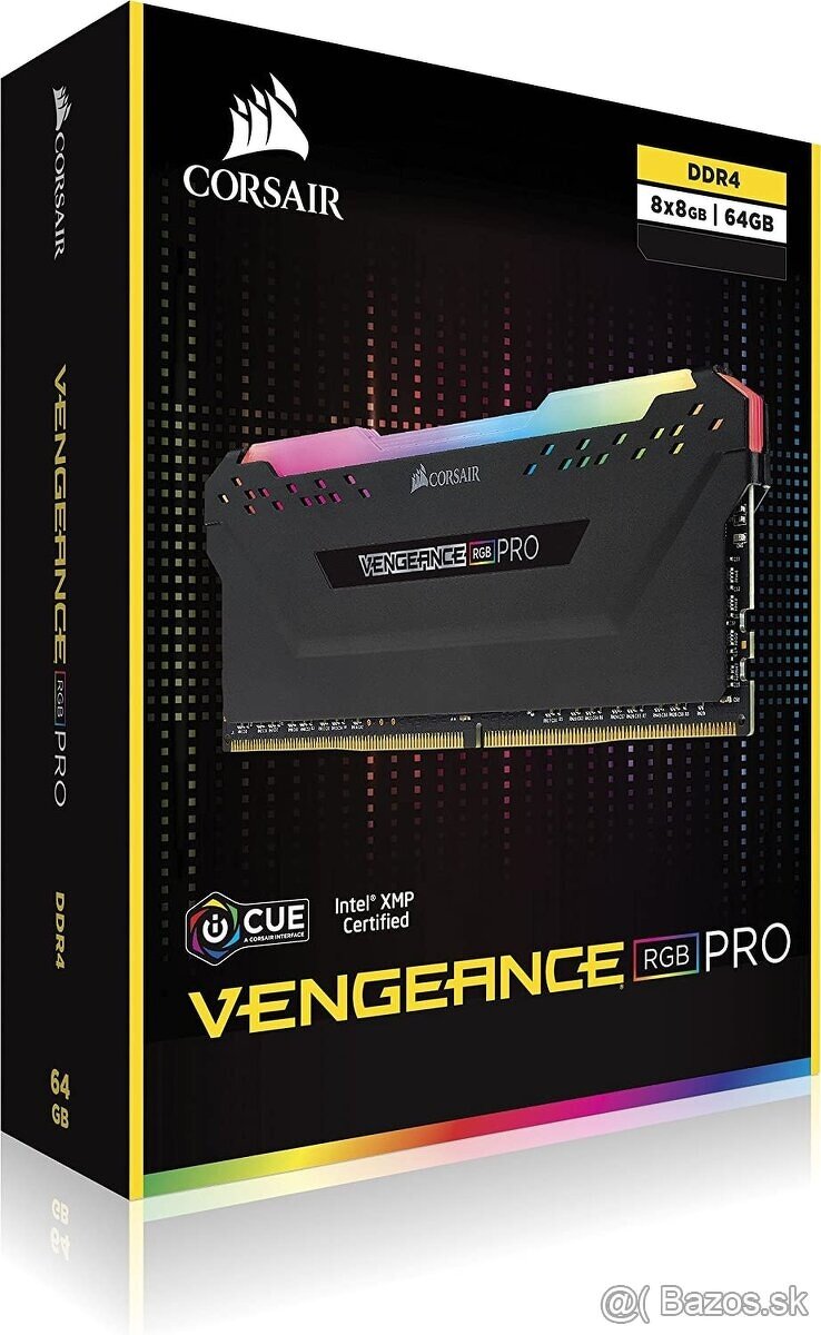 Corsair VENGEANCE® RGB PRO 64GB (8 x 8GB) DDR4 DRAM 3600MHz