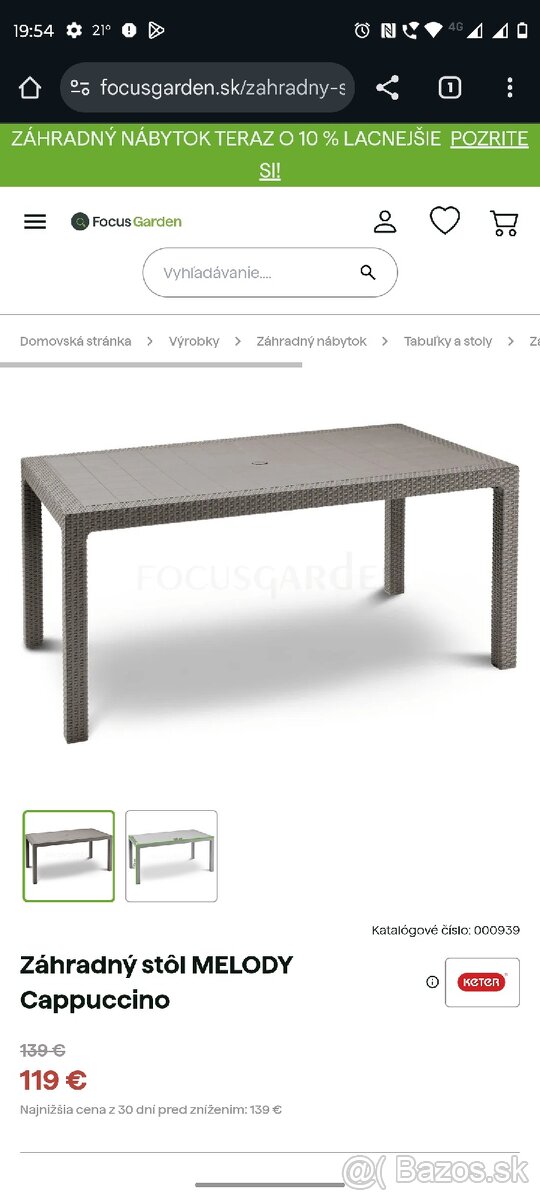 Technoratanový stôl