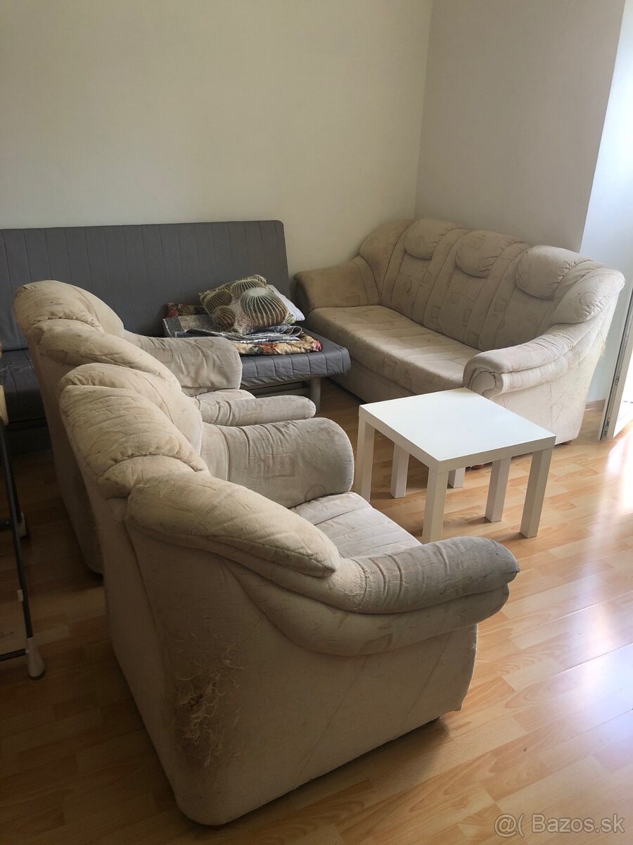 Staršia sedacia súprava 2ks kreslo a sedačka-gauč