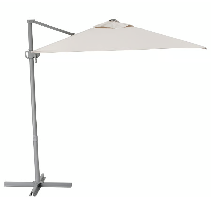 IKEA Slnečník, závesný, svetlá sivobéžová, 300x200 cm