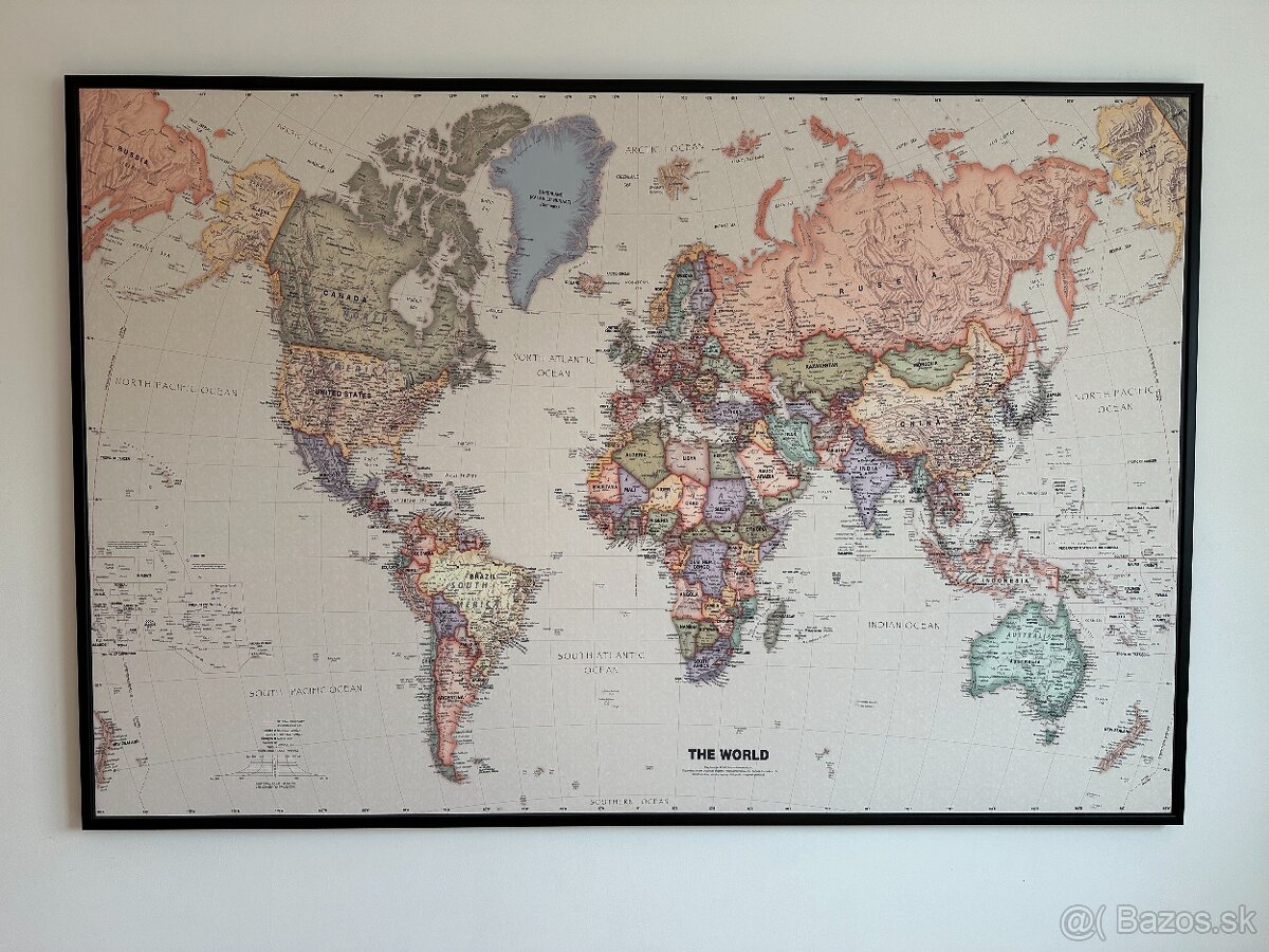 Mapa sveta v rame