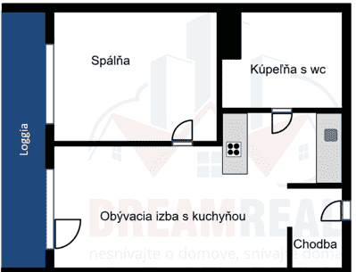 1-izbový PRAŽSKÝ typ bytu so 6 m LOGGIOU