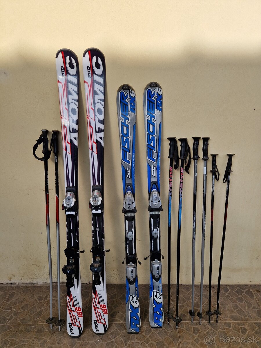Lyže fischer 150cm a atomic 170cm