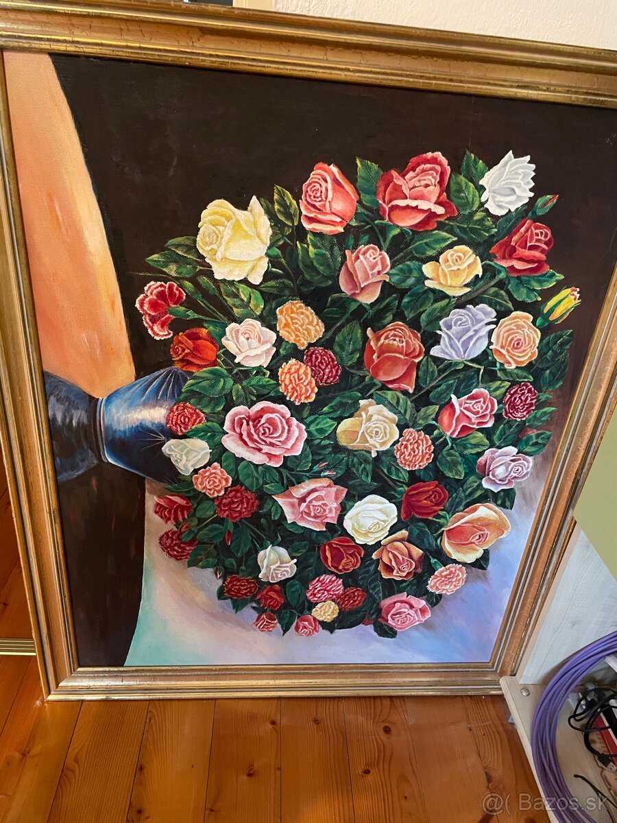 Rucne maľovaný stary obraz