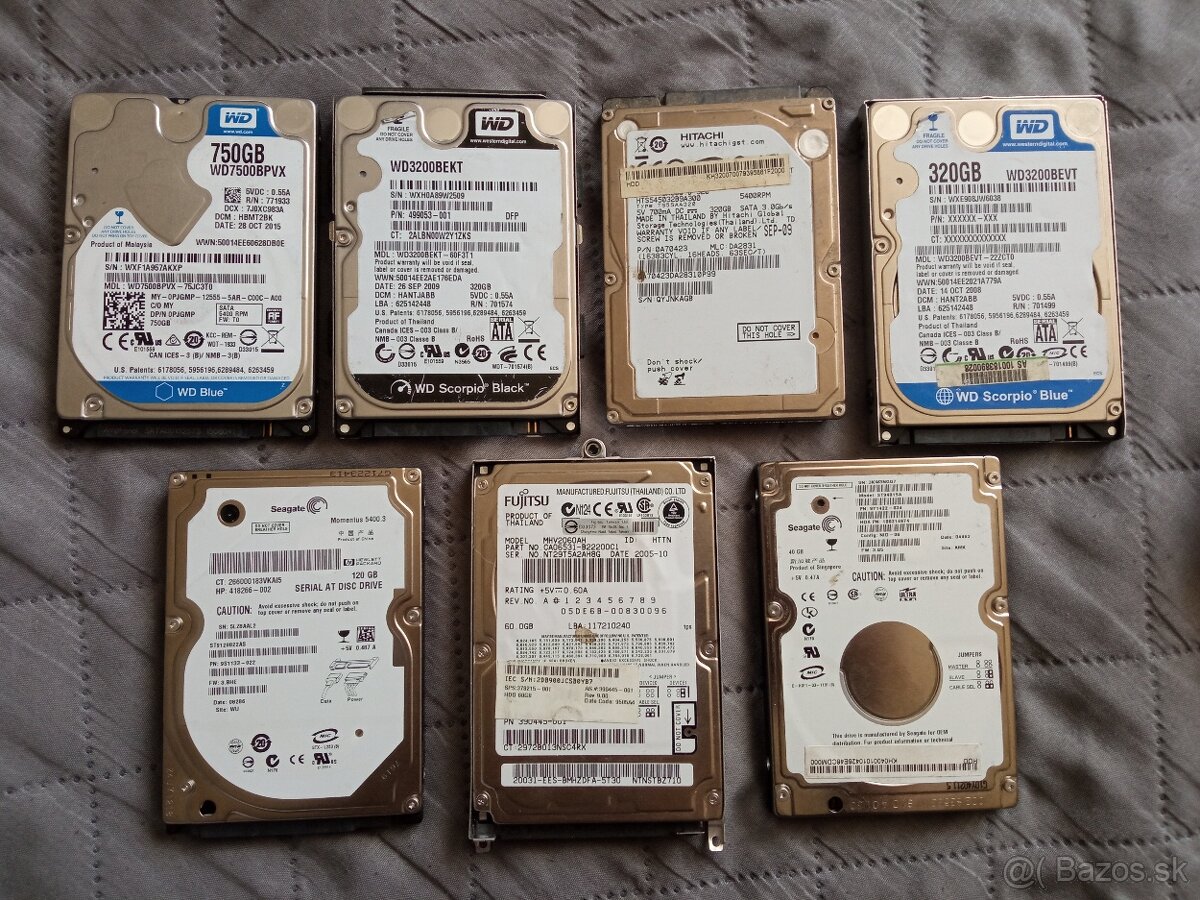 Predám HDD z notebookov.