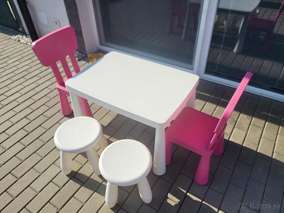 Stolík+stoličky+stolčeky Mammut