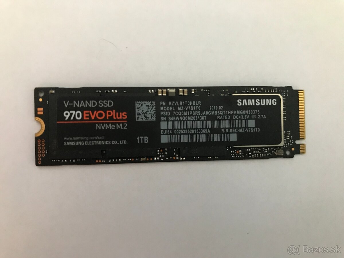 Ssd disk 1TB m.2 nvme SAMSUNG 970 evo plus.