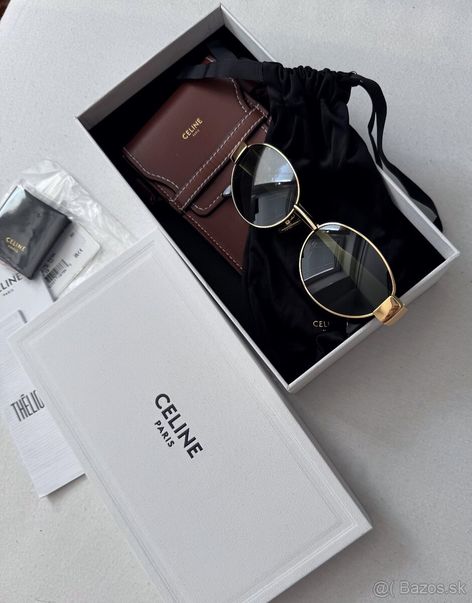 Celine Triomphe Metal Oval Sunglasses