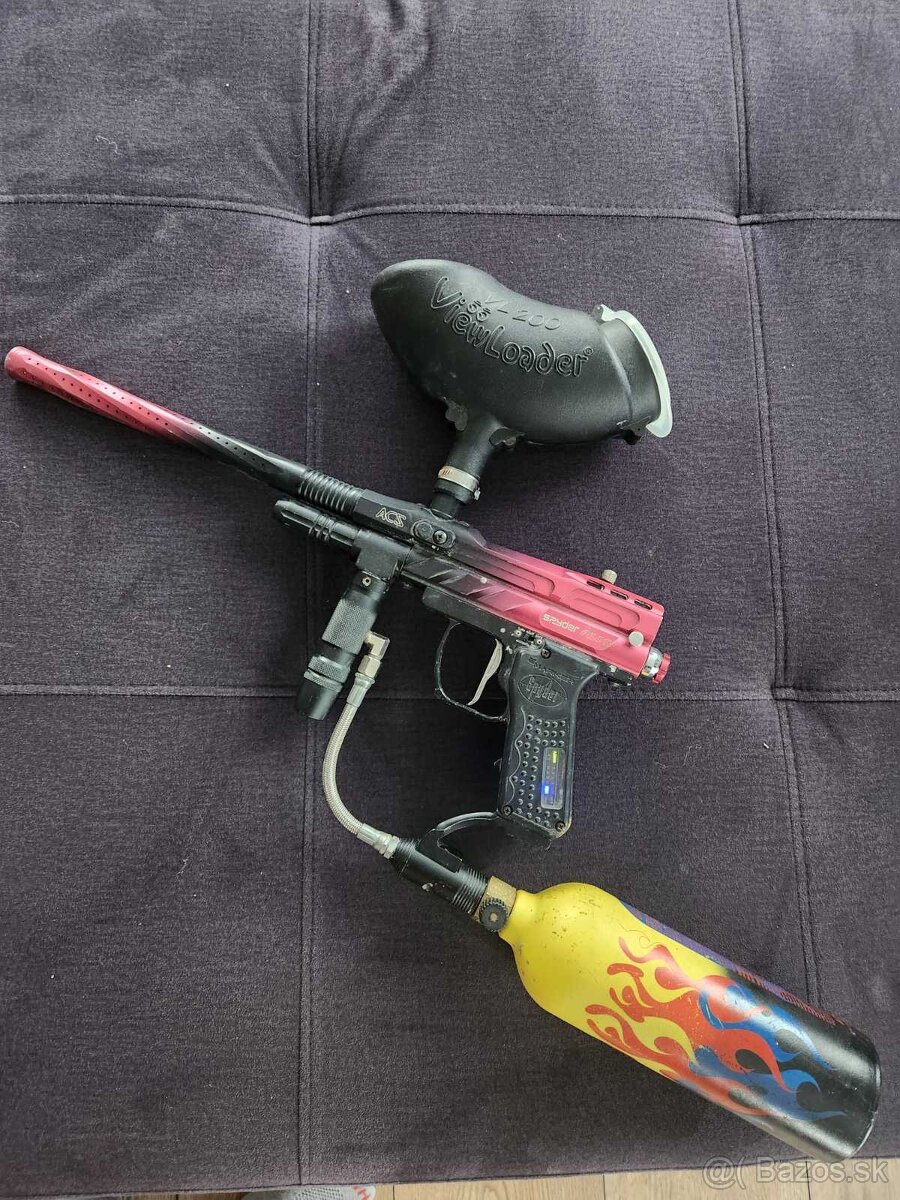 Paintball spyder so zásobníkom a 2x fľaša