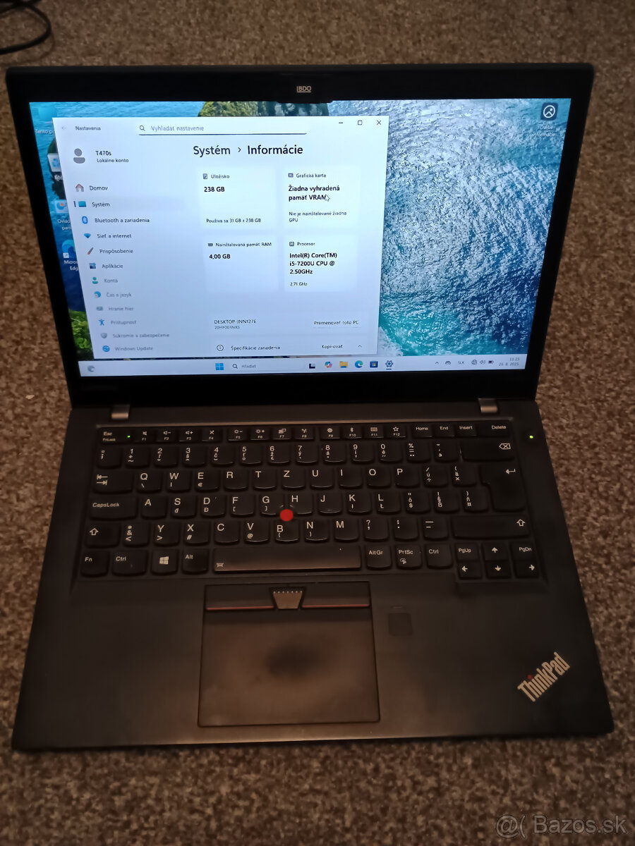 Lenovo Thinkpad T470s, I5-7200U