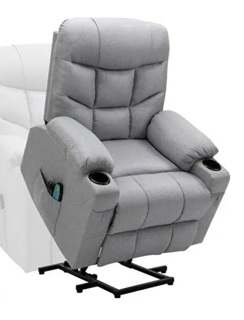 Masážne polohovacie kres vetlosivá, HUDSON